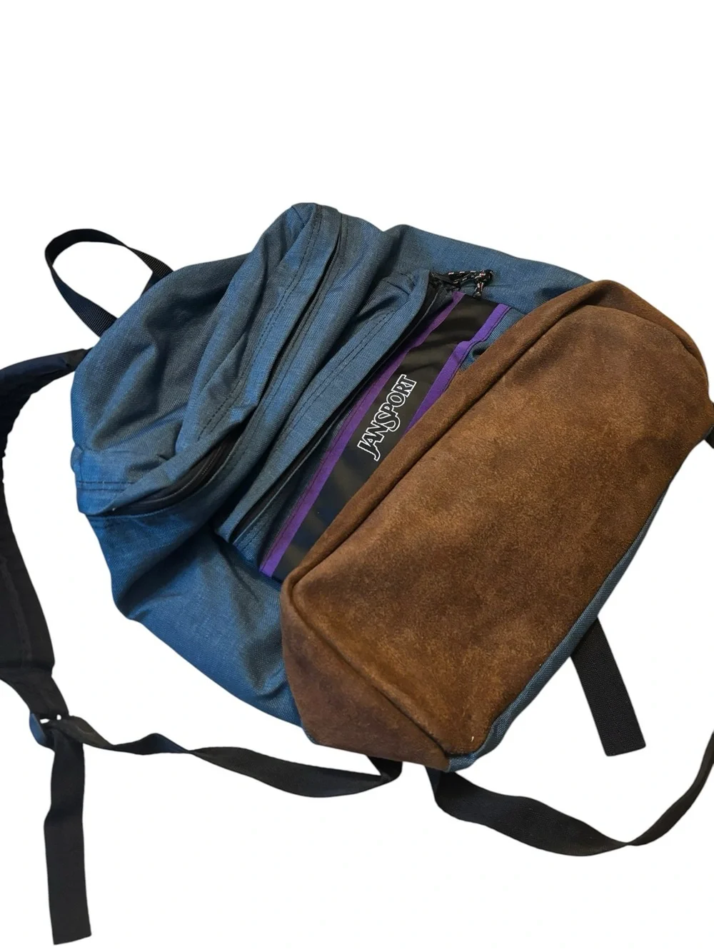 Vintage 90’s JanSport Blue Suede Bottom Heritage Backpack Retro School Bag